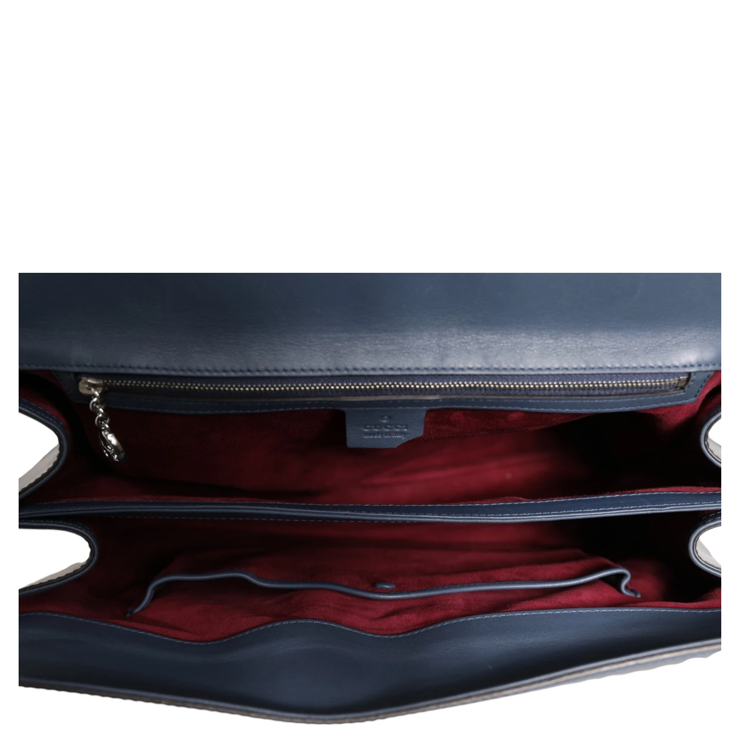 Blue Smooth Leather Lady Lock Shouler Bag