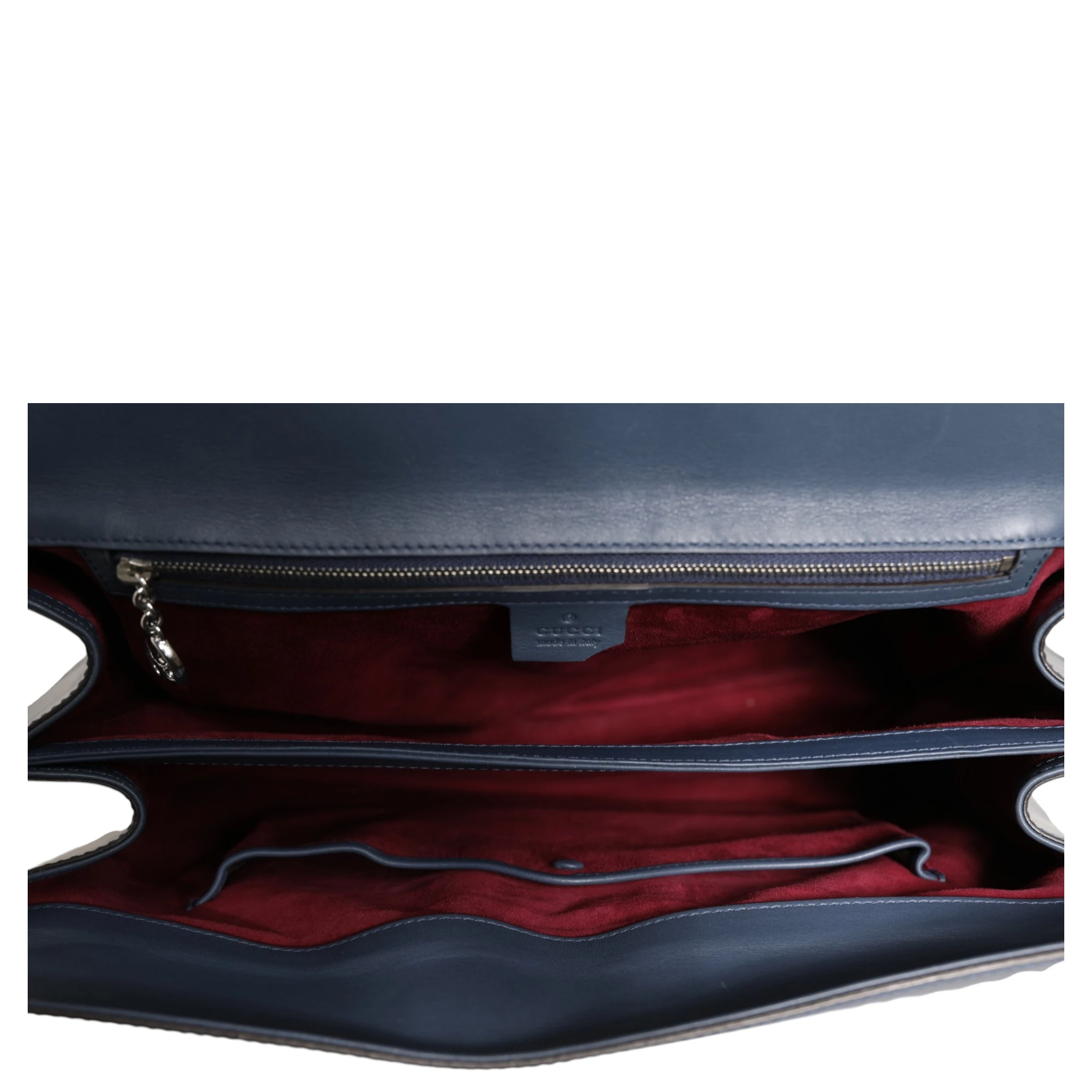 Blue Smooth Leather Lady Lock Shouler Bag