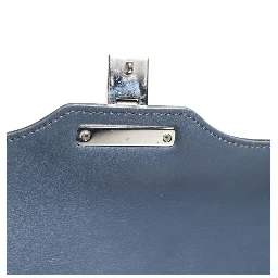 Blue Smooth Leather Lady Lock Shouler Bag