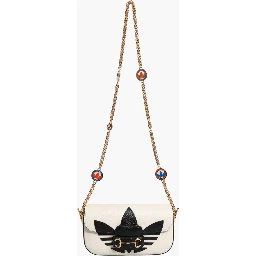 Gucci x Adidas Horsebit 1955  White Black Calfskin Leather Shoulder Bag