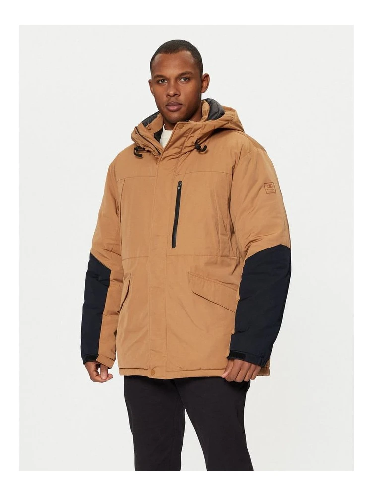 Brown Polyester Parka