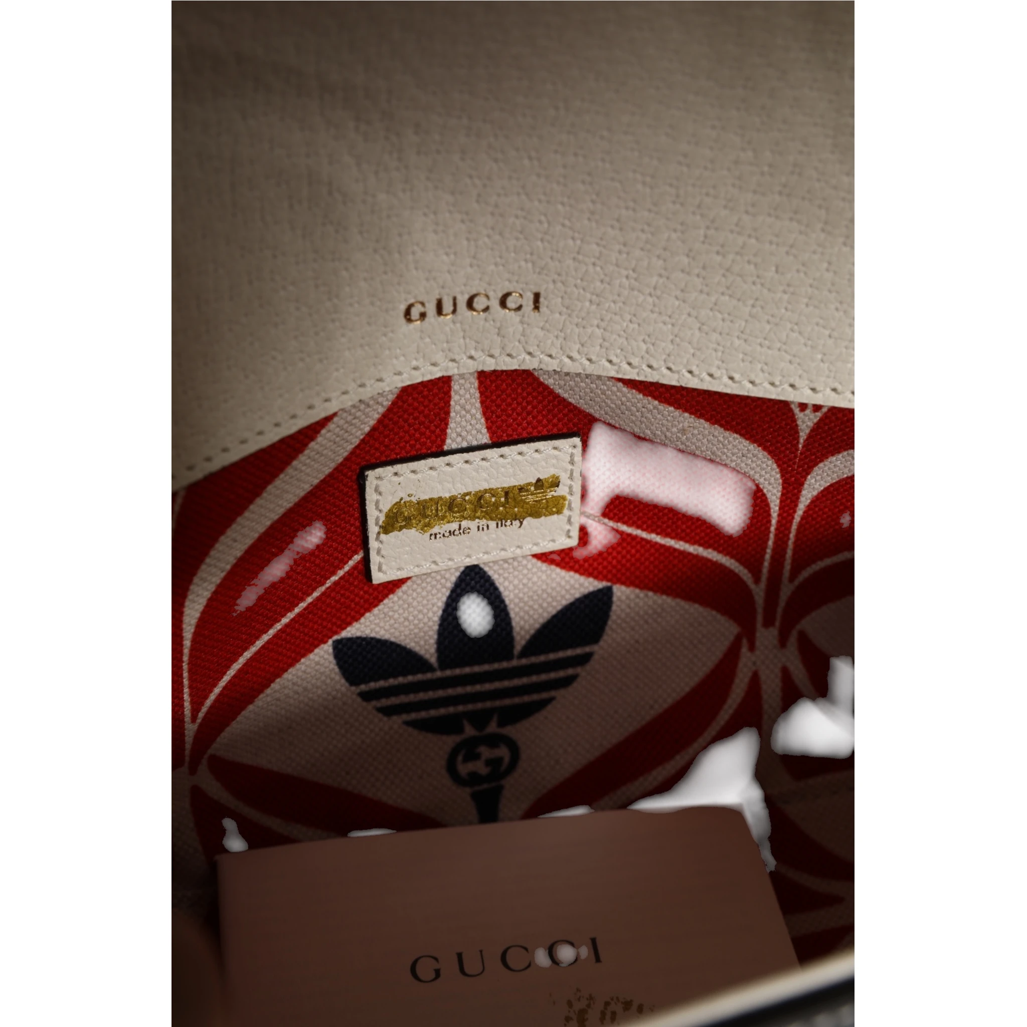 Gucci x Adidas Horsebit 1955  White Black Calfskin Leather Shoulder Bag