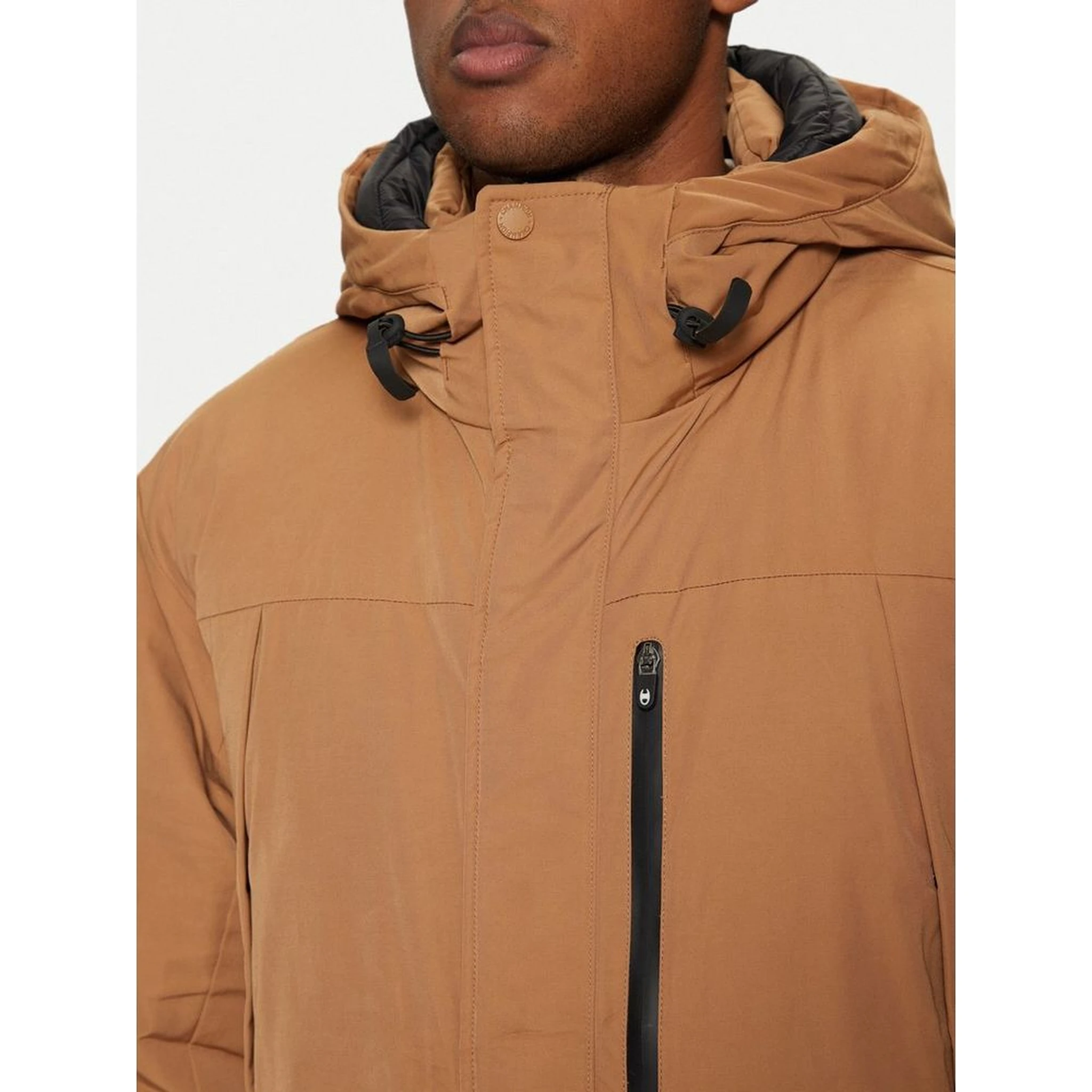 Brown Polyester Parka