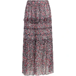 Purple Cotton Long Skirt
