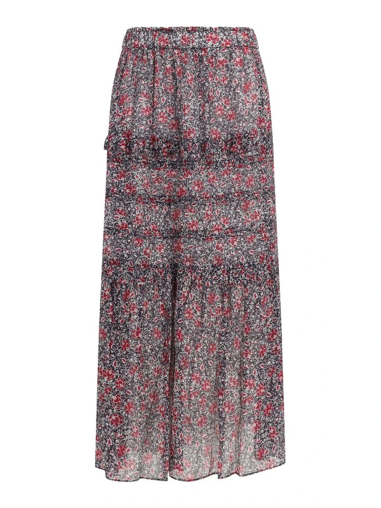 Purple Cotton Long Skirt