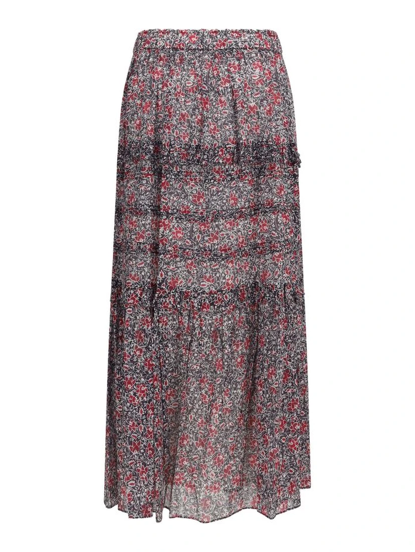 Purple Cotton Long Skirt