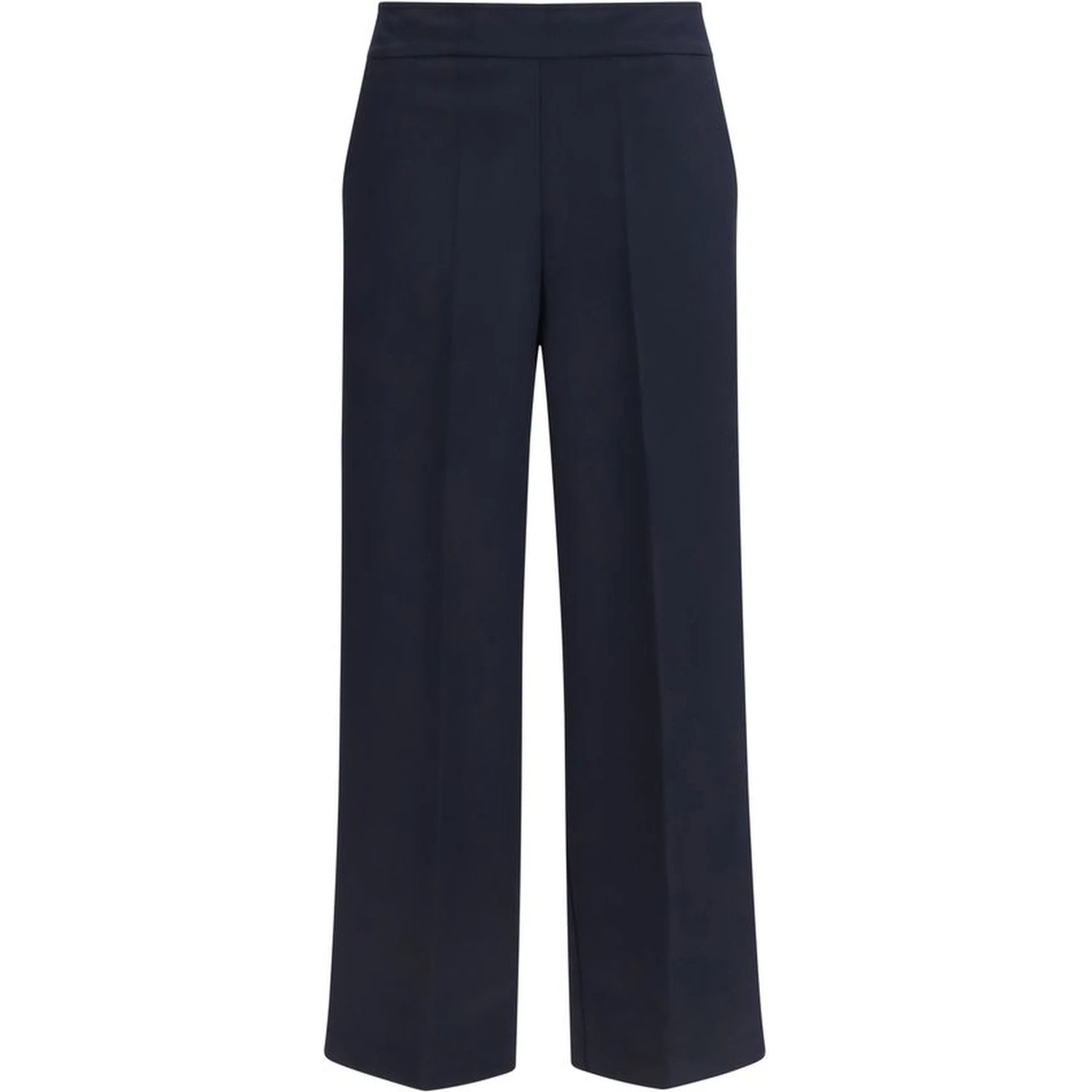 Blue Polyester Casual Pants