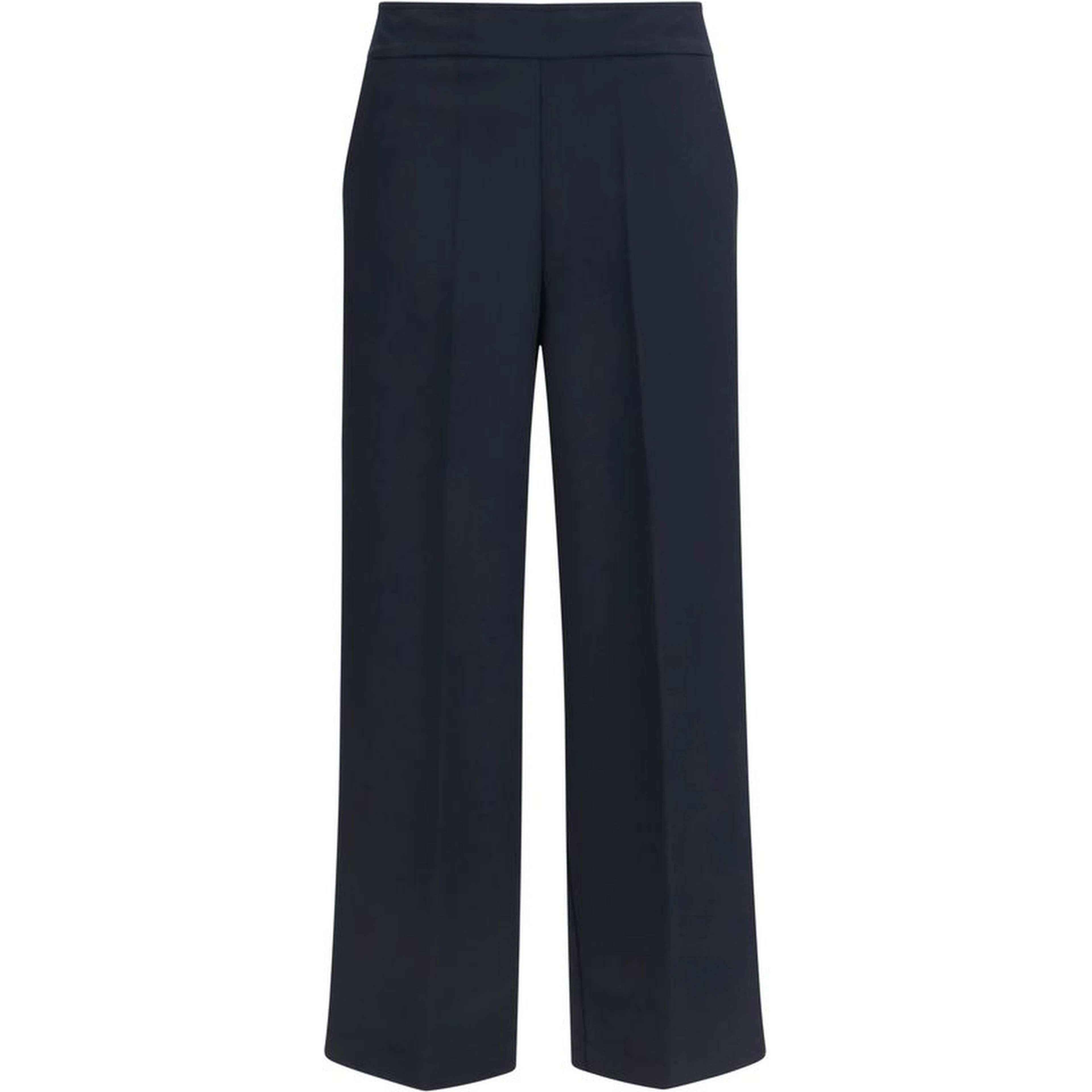 Blue Polyester Casual Pants