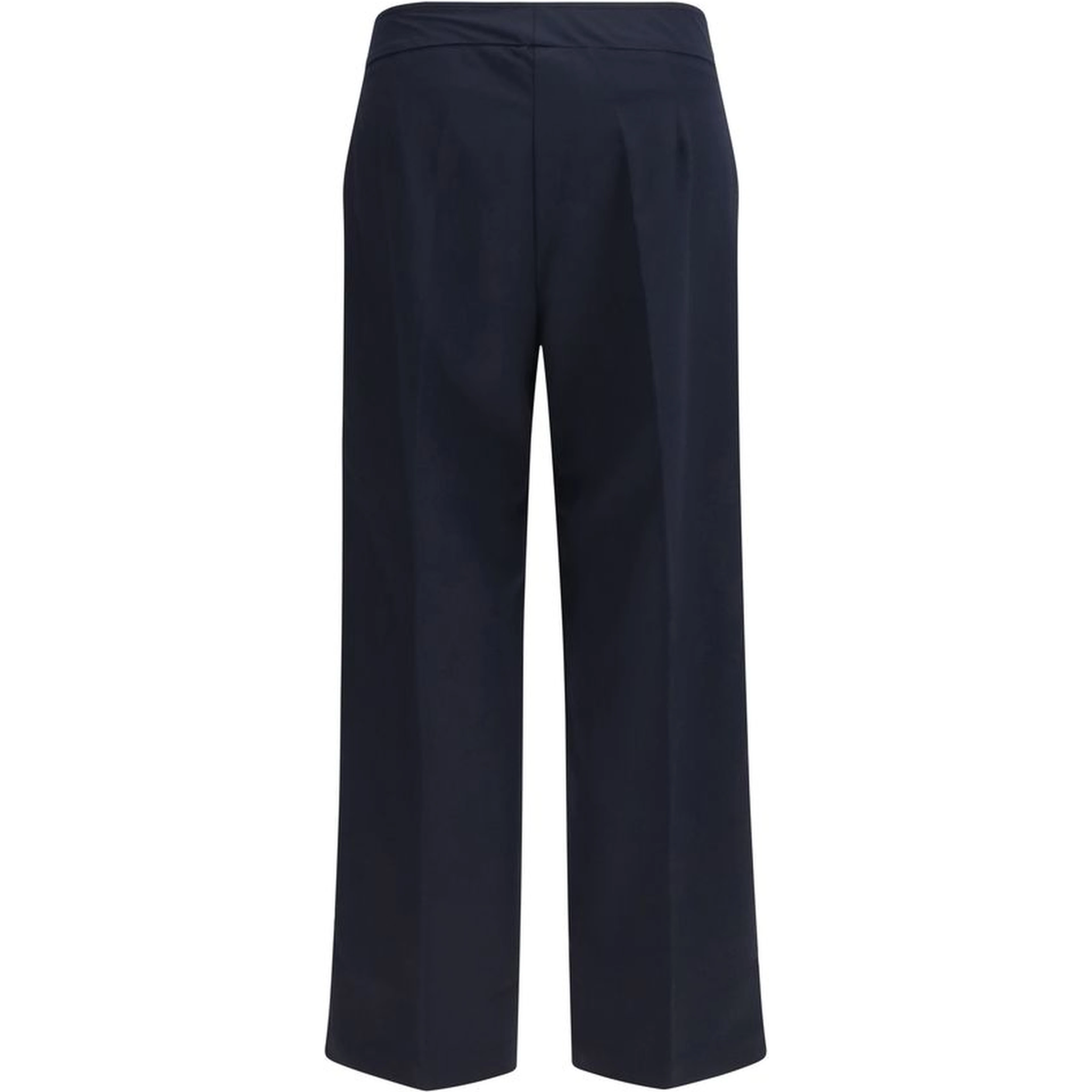 Blue Polyester Casual Pants