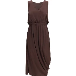 Brown Viscose Casual Dress