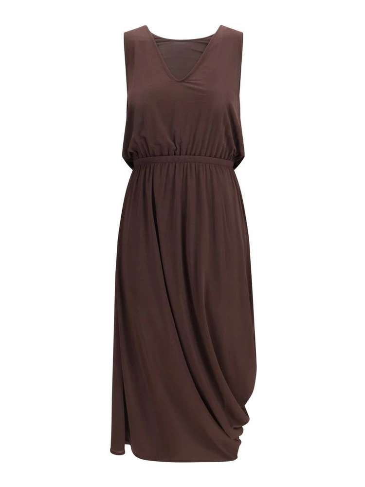 Brown Viscose Casual Dress