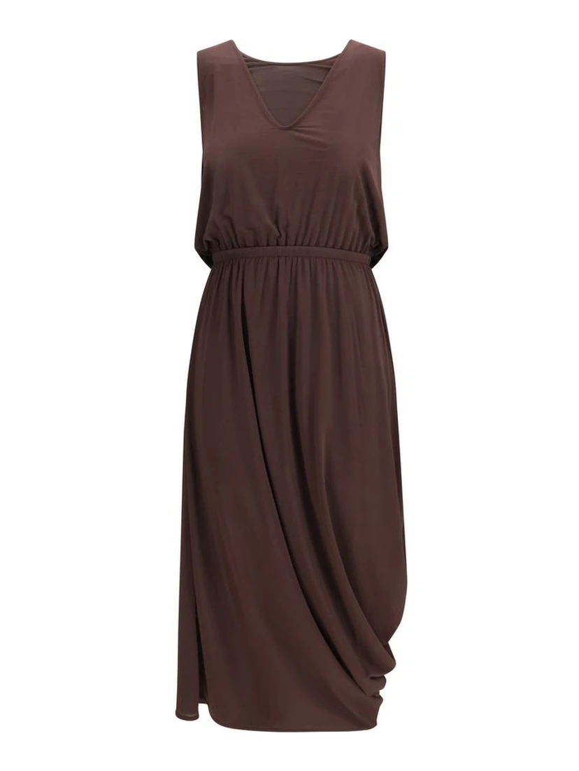 Brown Viscose Casual Dress