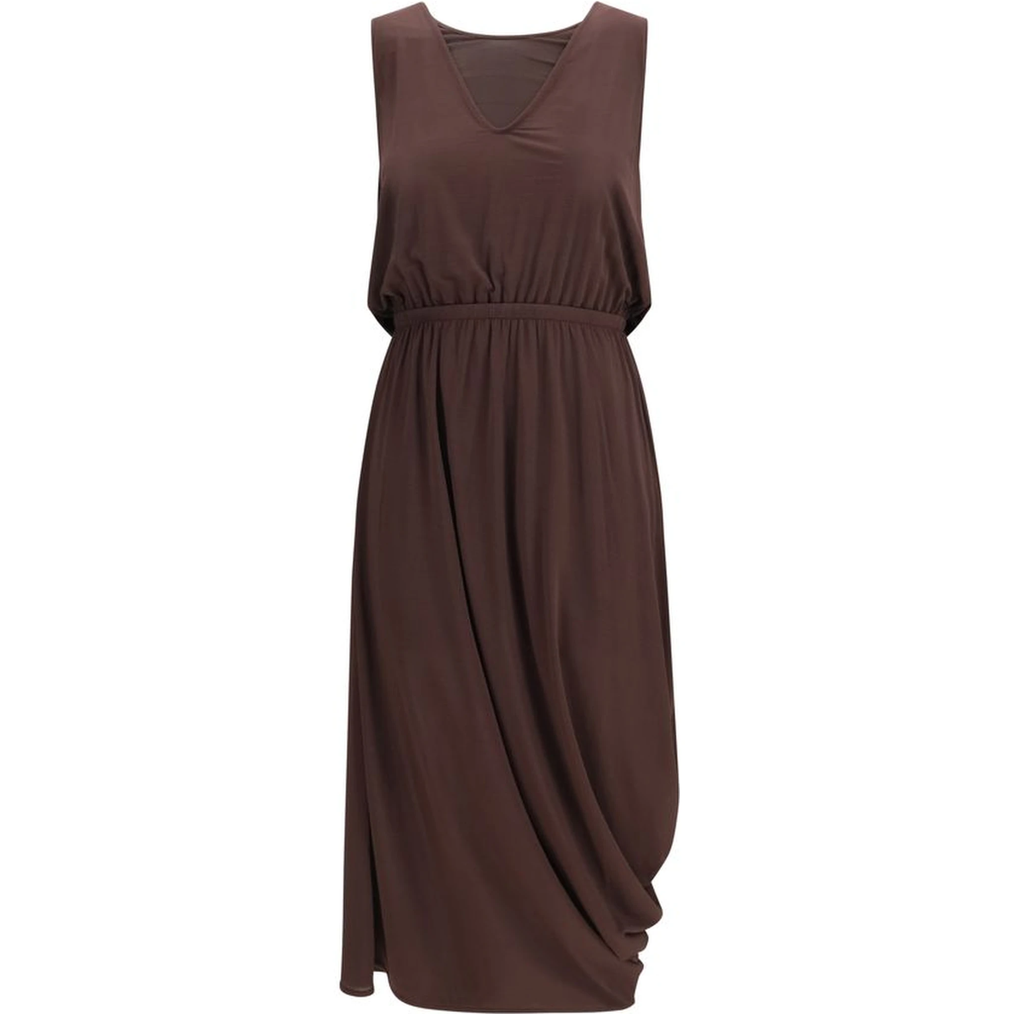 Brown Viscose Casual Dress