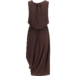 Brown Viscose Casual Dress