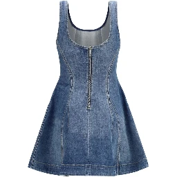 Blue Cotton Casual Dress
