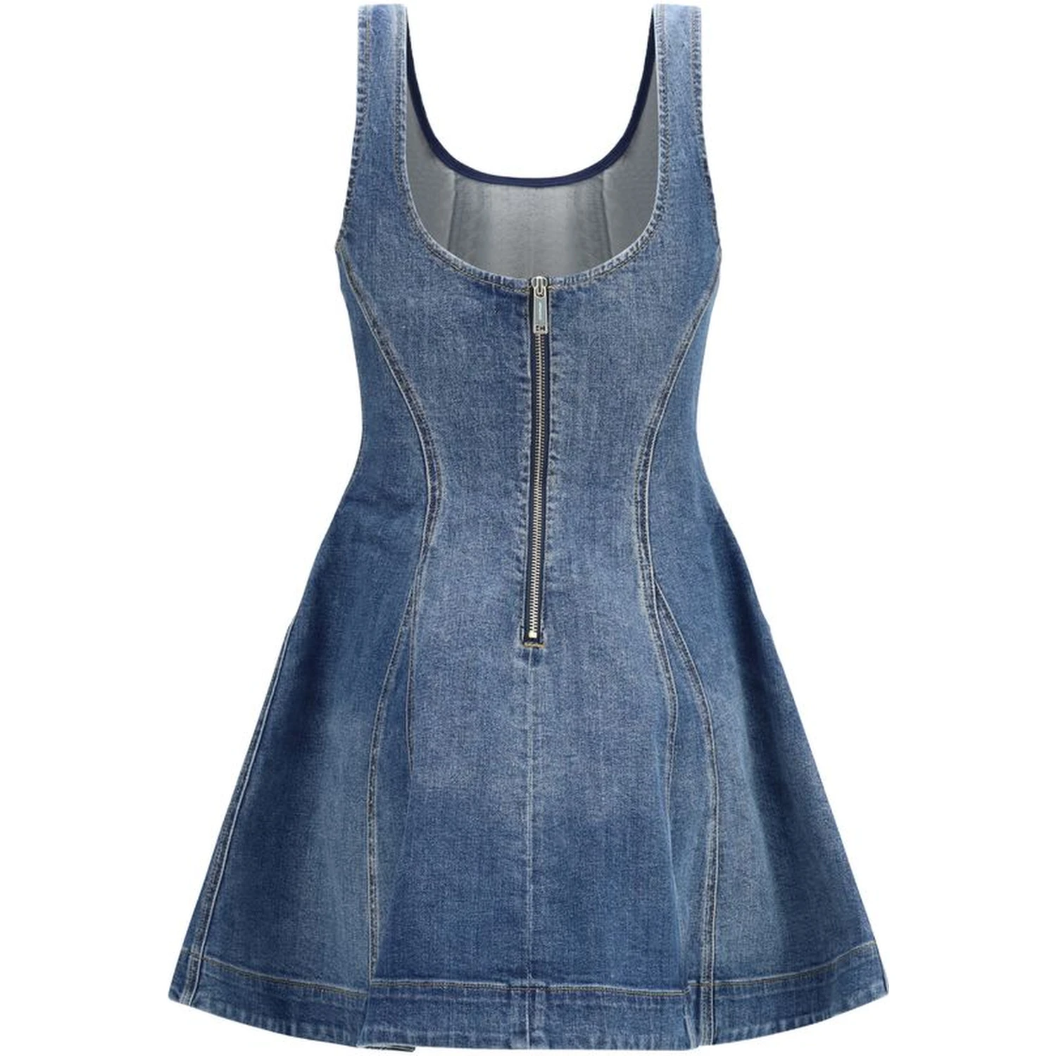 Blue Cotton Casual Dress