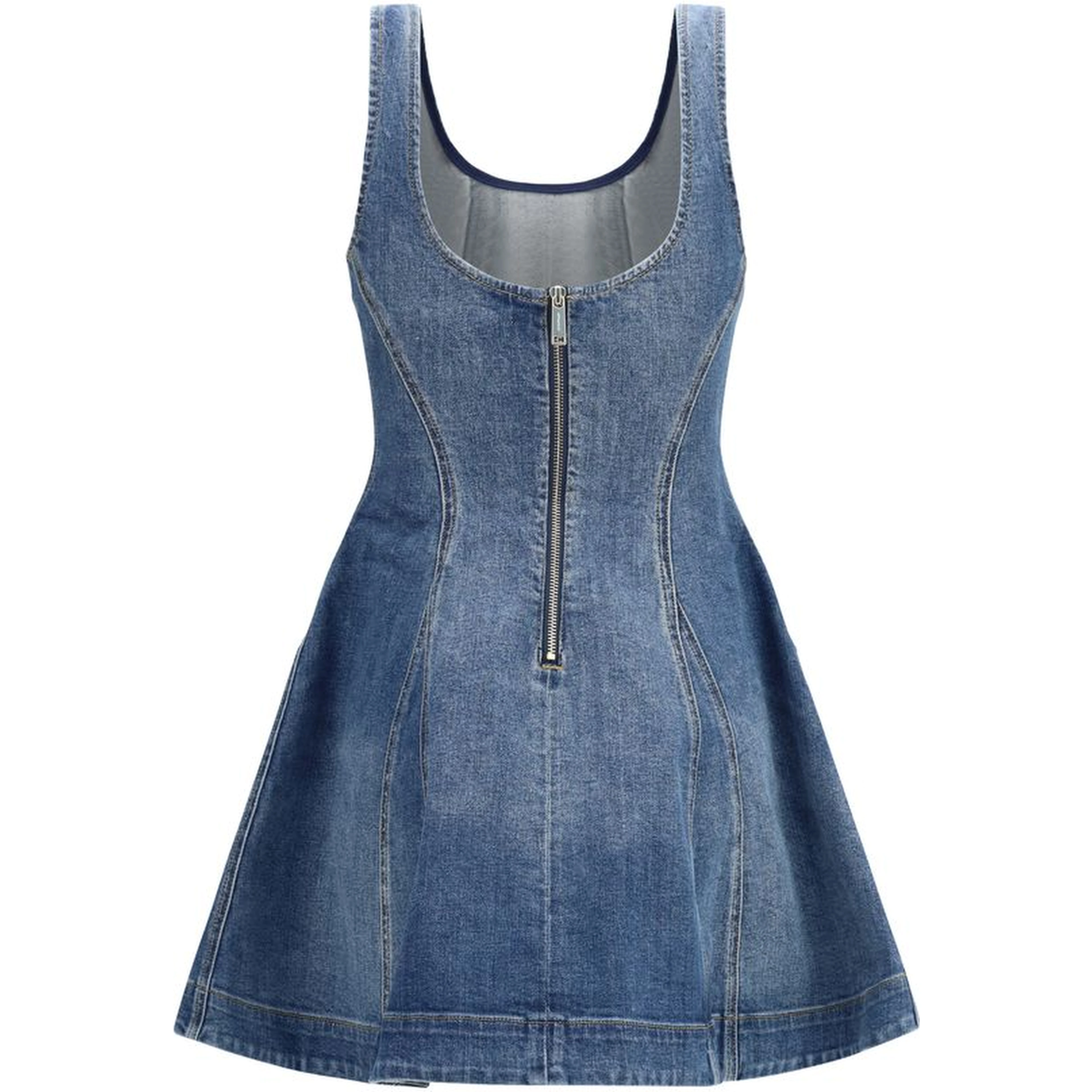 Blue Cotton Casual Dress