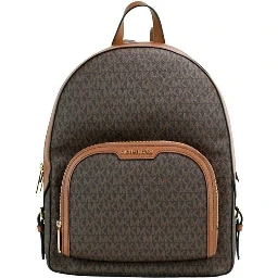 Michael Kors Jaycee Large Brown Signature PVC Shoulder Backpack Bookbag