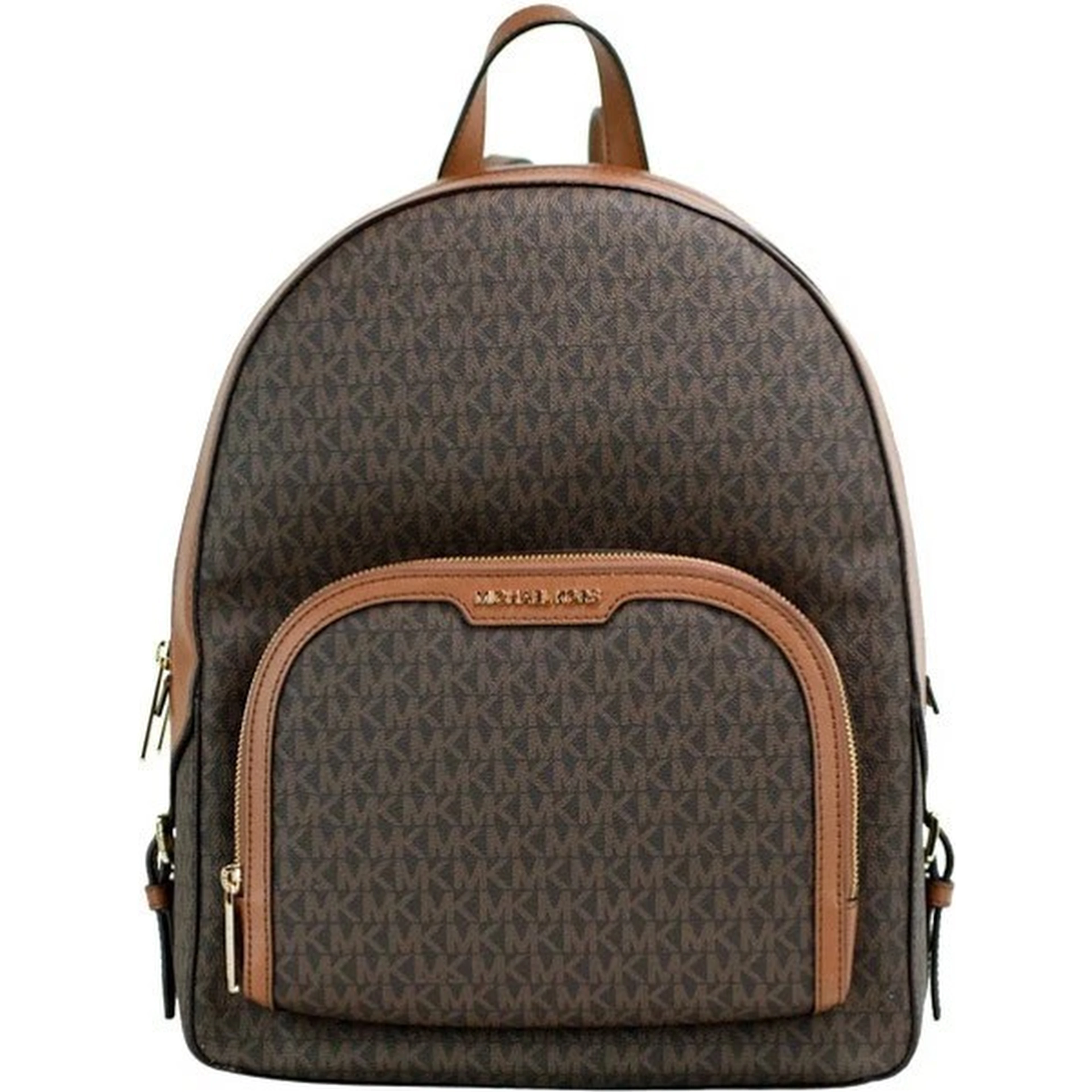 Michael Kors Jaycee Large Brown Signature PVC Shoulder Backpack Bookbag