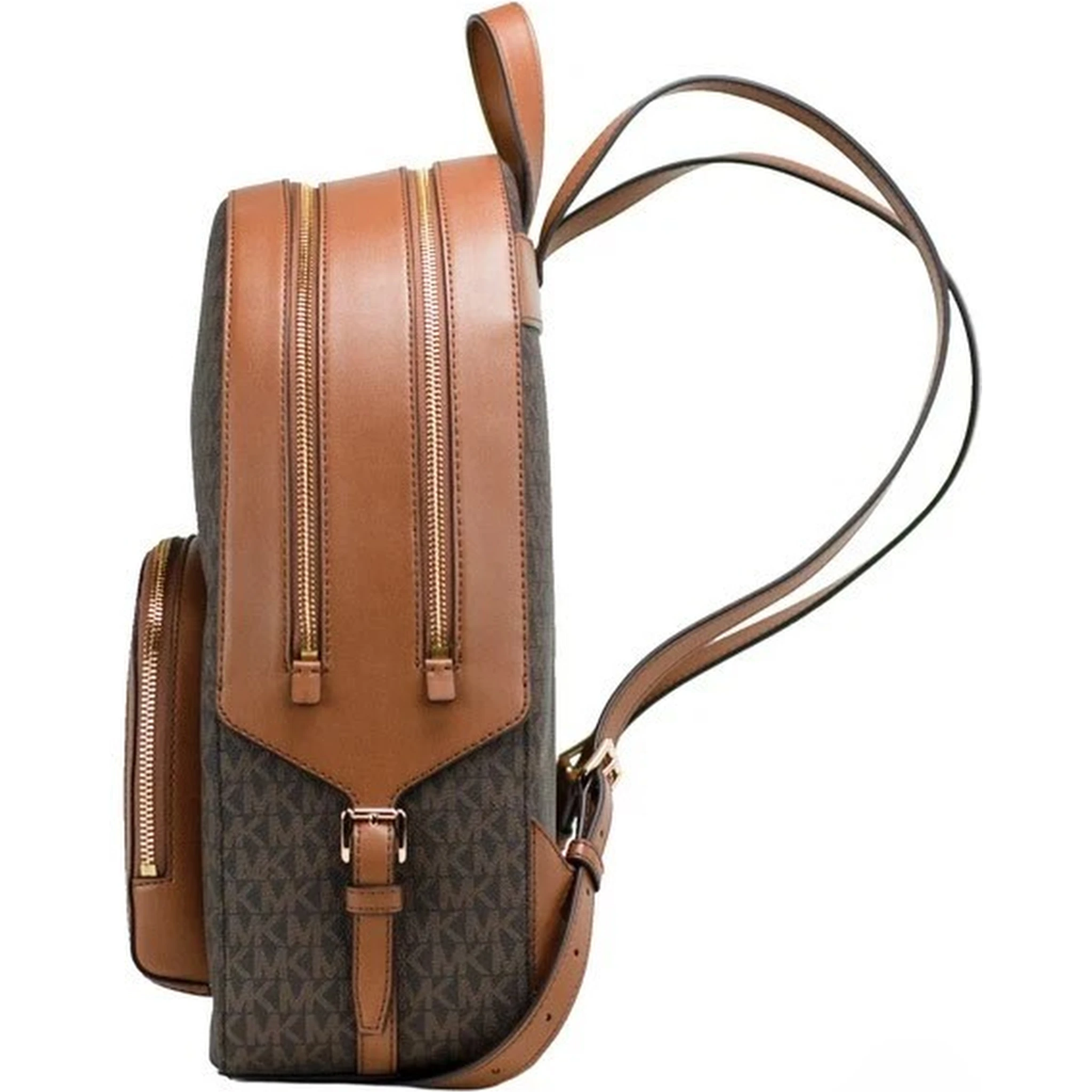 Michael Kors Jaycee Large Brown Signature PVC Shoulder Backpack Bookbag