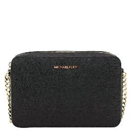 Michael Kors Women'S Top Zip Closure Saffiano Leather Crossbody Bag, Black