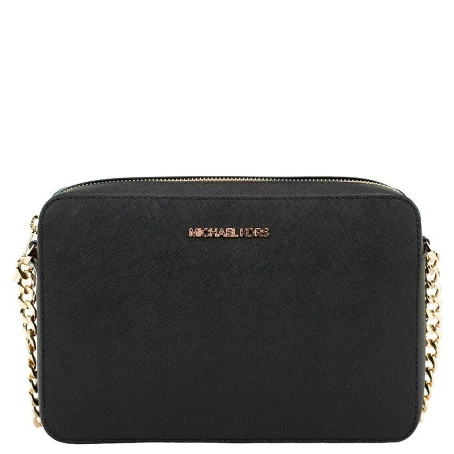 Michael Kors Women'S Top Zip Closure Saffiano Leather Crossbody Bag, Black