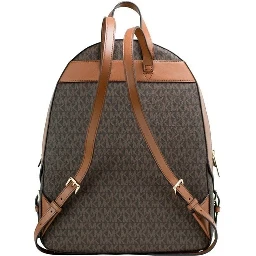 Michael Kors Jaycee Large Brown Signature PVC Shoulder Backpack Bookbag