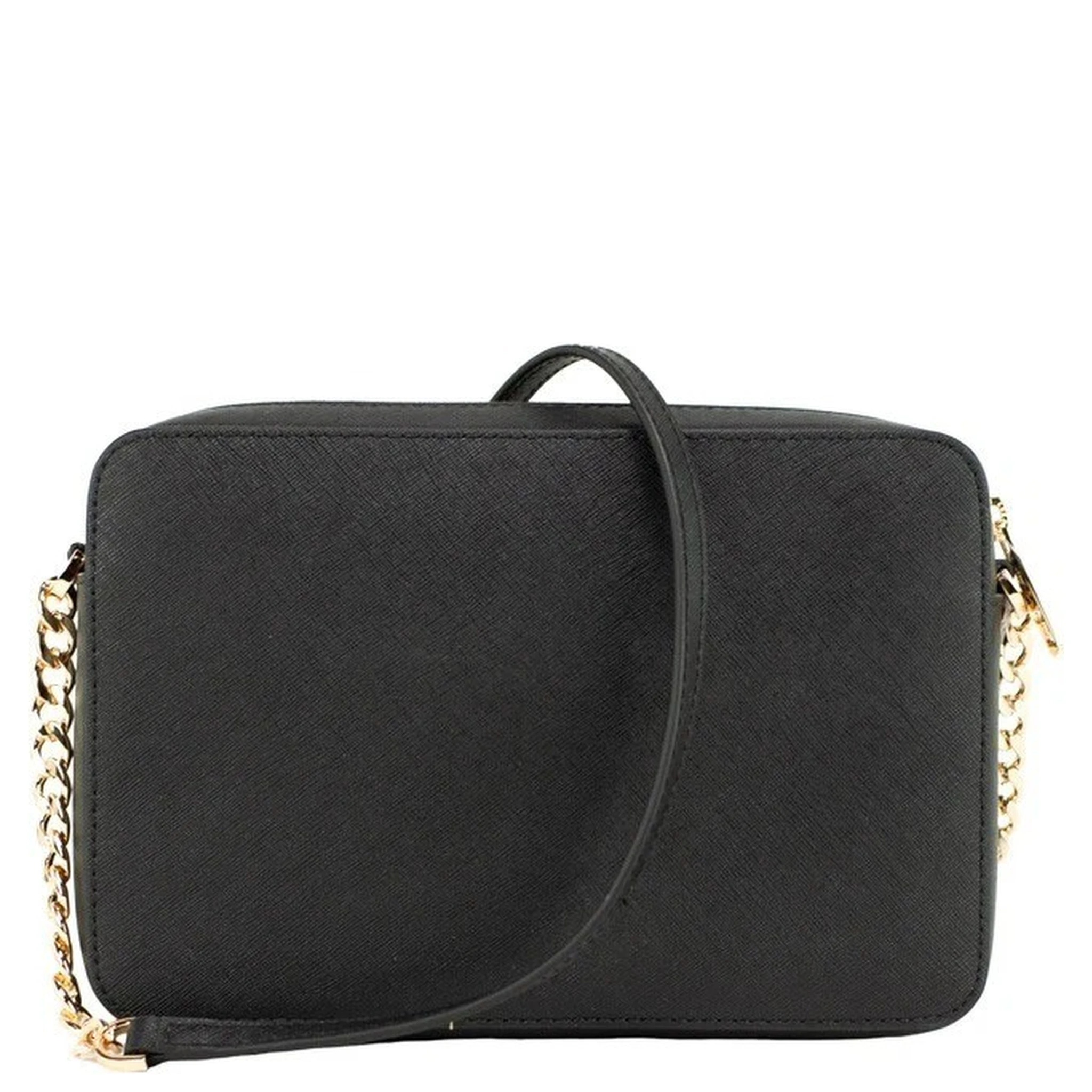 Michael Kors Women'S Top Zip Closure Saffiano Leather Crossbody Bag, Black