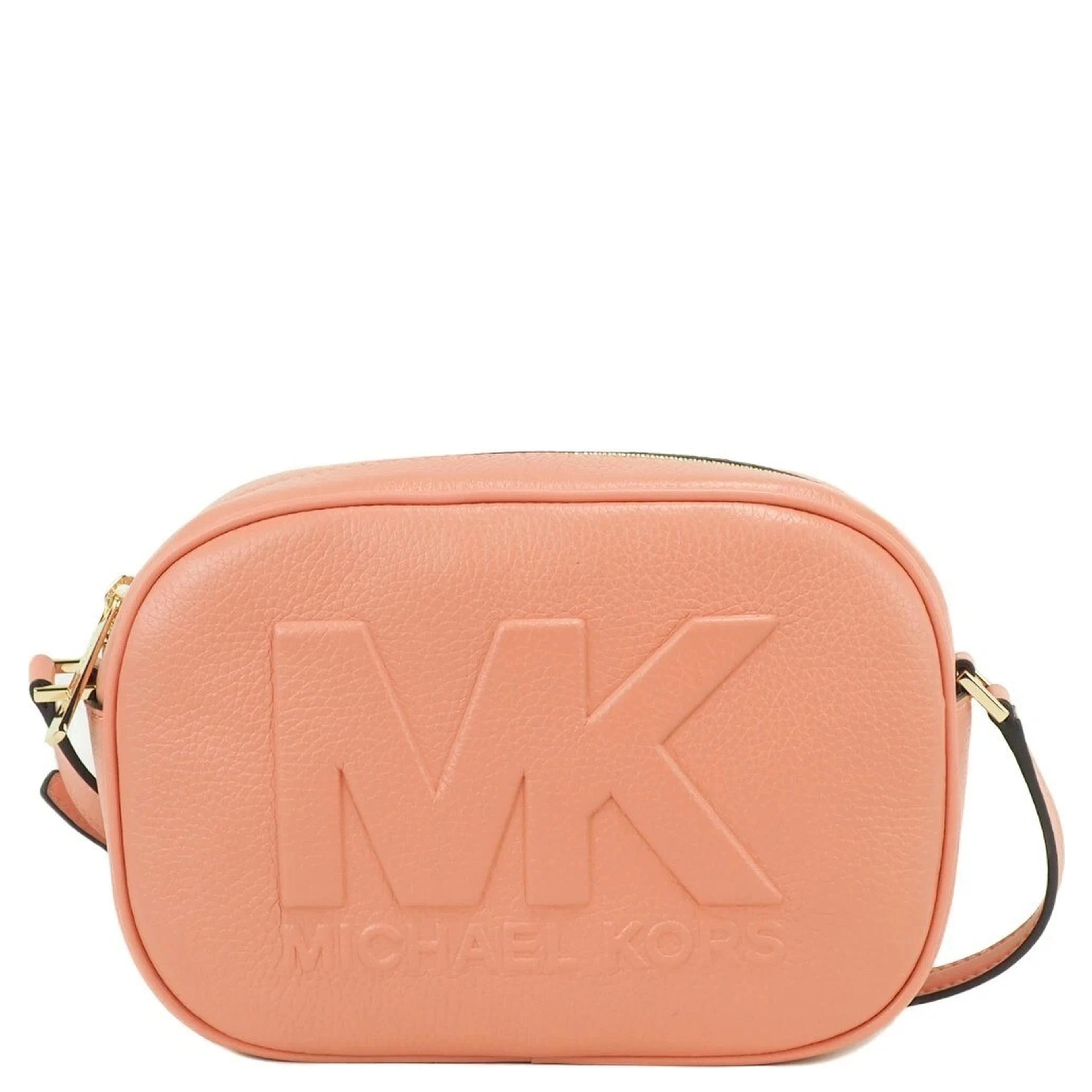 Michael Kors Jet Set Travel Medium Sherbert Leather Oval Camera Crossbody Bag