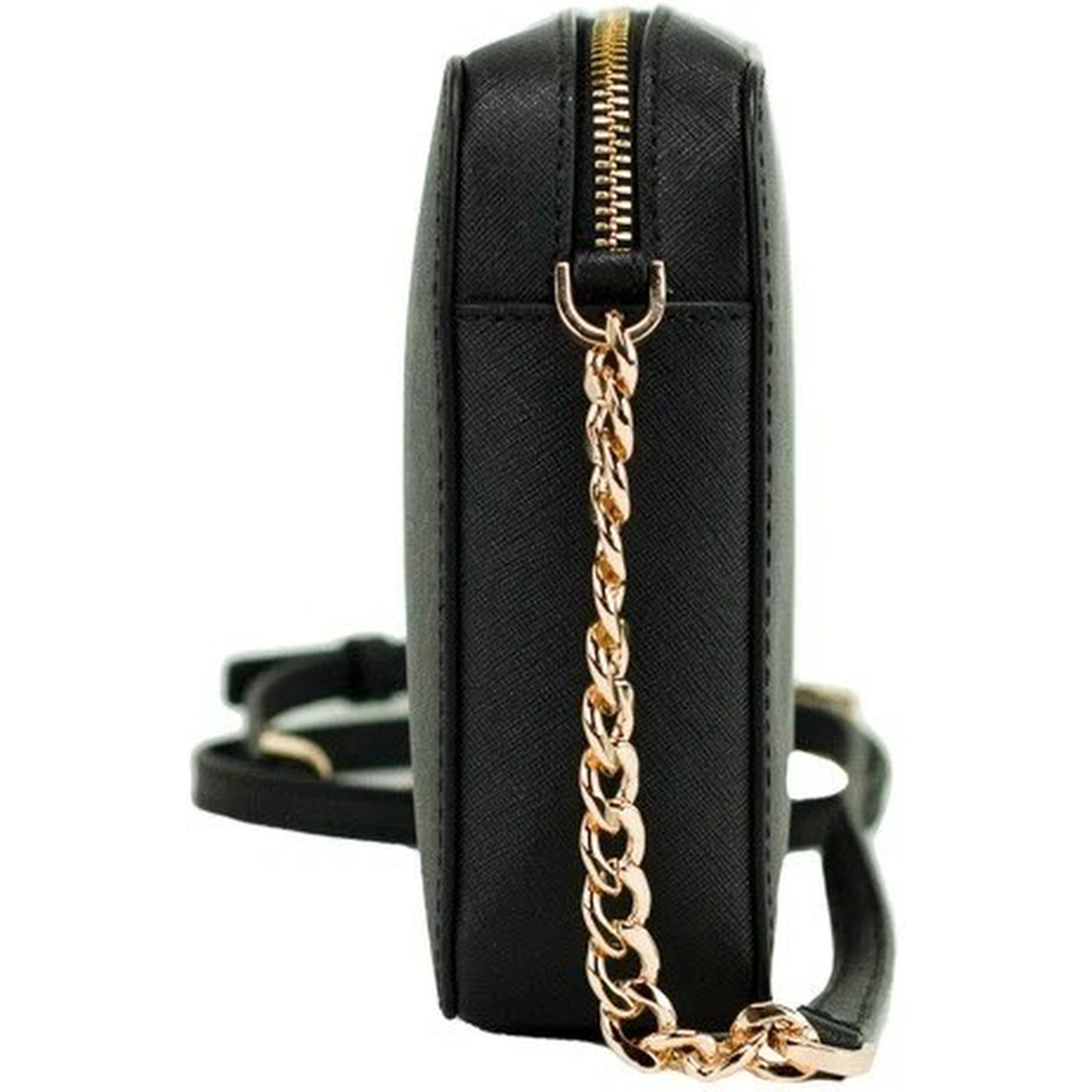 Michael Kors Women'S Top Zip Closure Saffiano Leather Crossbody Bag, Black