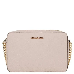 Michael Kors Adult Saffiano Leather East West Crossbody Handbag With 2 Slit Pockets, Blush