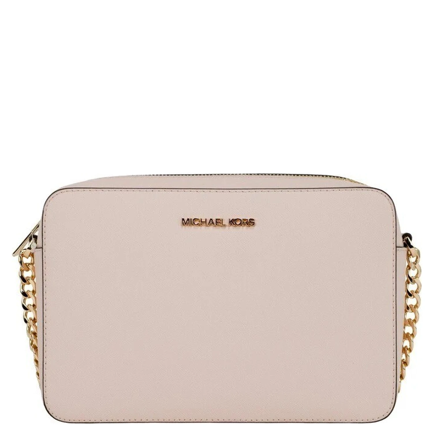 Michael Kors Adult Saffiano Leather East West Crossbody Handbag With 2 Slit Pockets, Blush