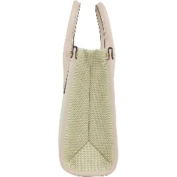 Michael Kors Mirella Small Powder Blush Canvas Shopper Crossbody Handbag Purse