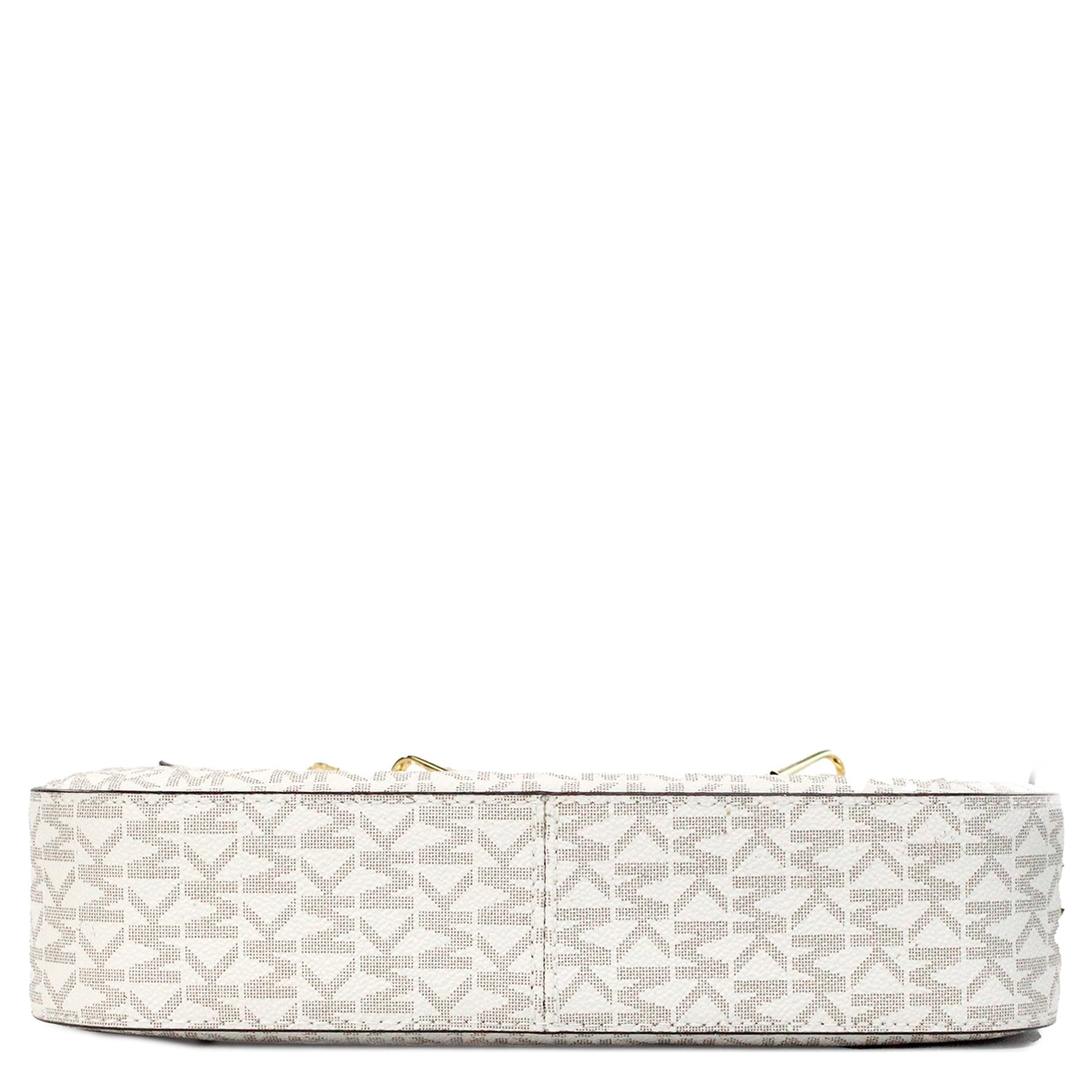 Michael Kors Adult Saffiano Leather Chain Zip Crossbody Handbag, Vanilla/Powder Blush