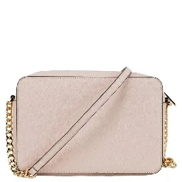 Michael Kors Adult Saffiano Leather East West Crossbody Handbag With 2 Slit Pockets, Blush