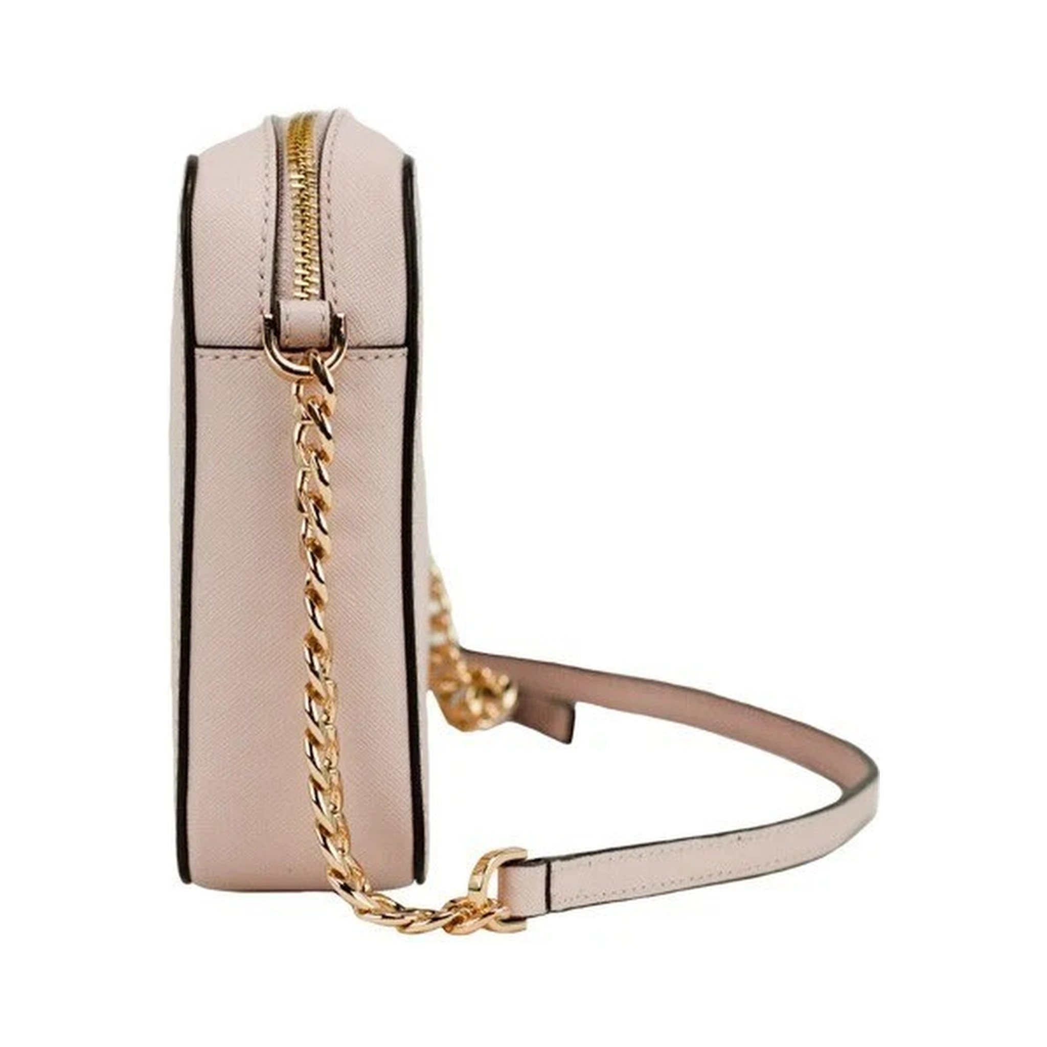 Michael Kors Adult Saffiano Leather East West Crossbody Handbag With 2 Slit Pockets, Blush