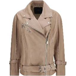 Beige Leather Jacket