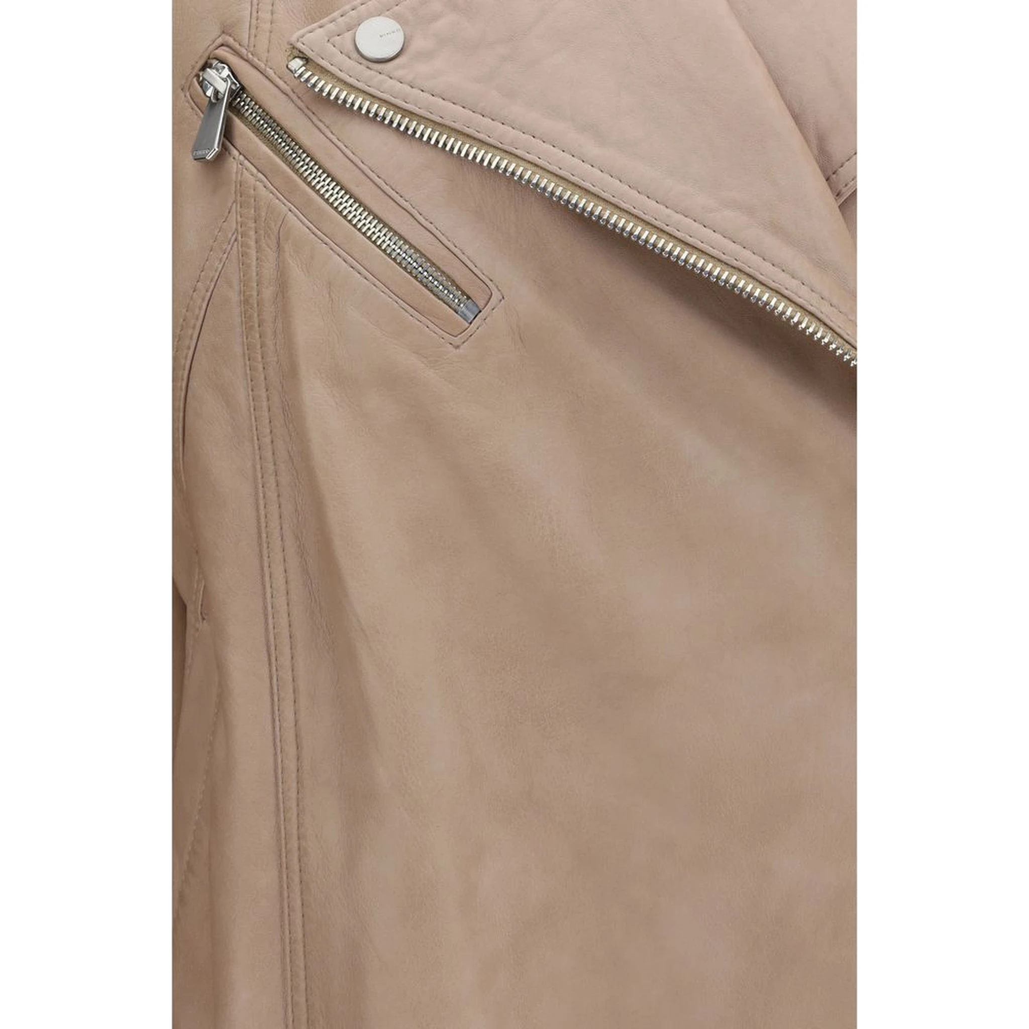 Beige Leather Jacket
