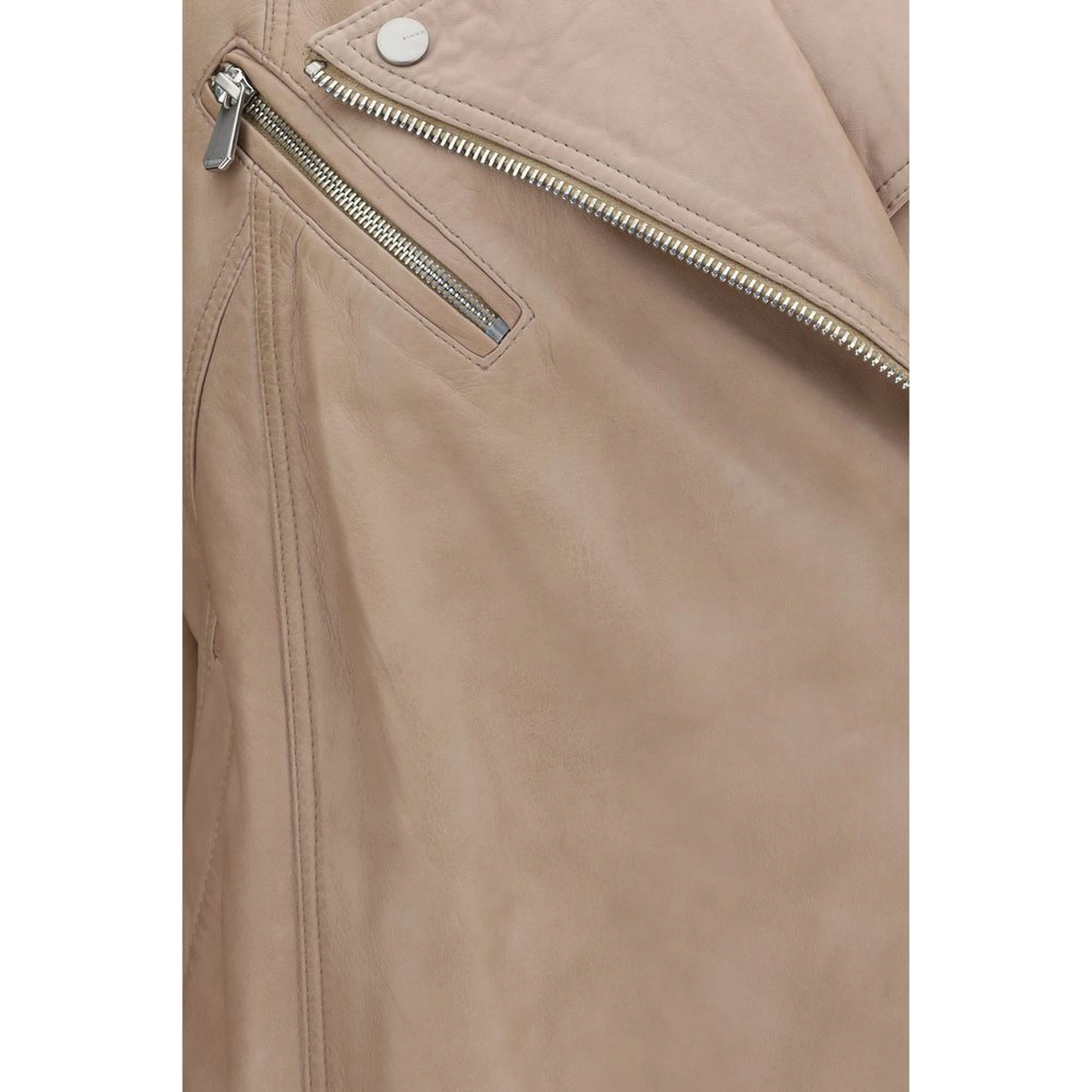 Beige Leather Jacket
