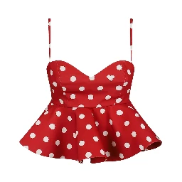POLKA DOT PEPLUM CROP TOP