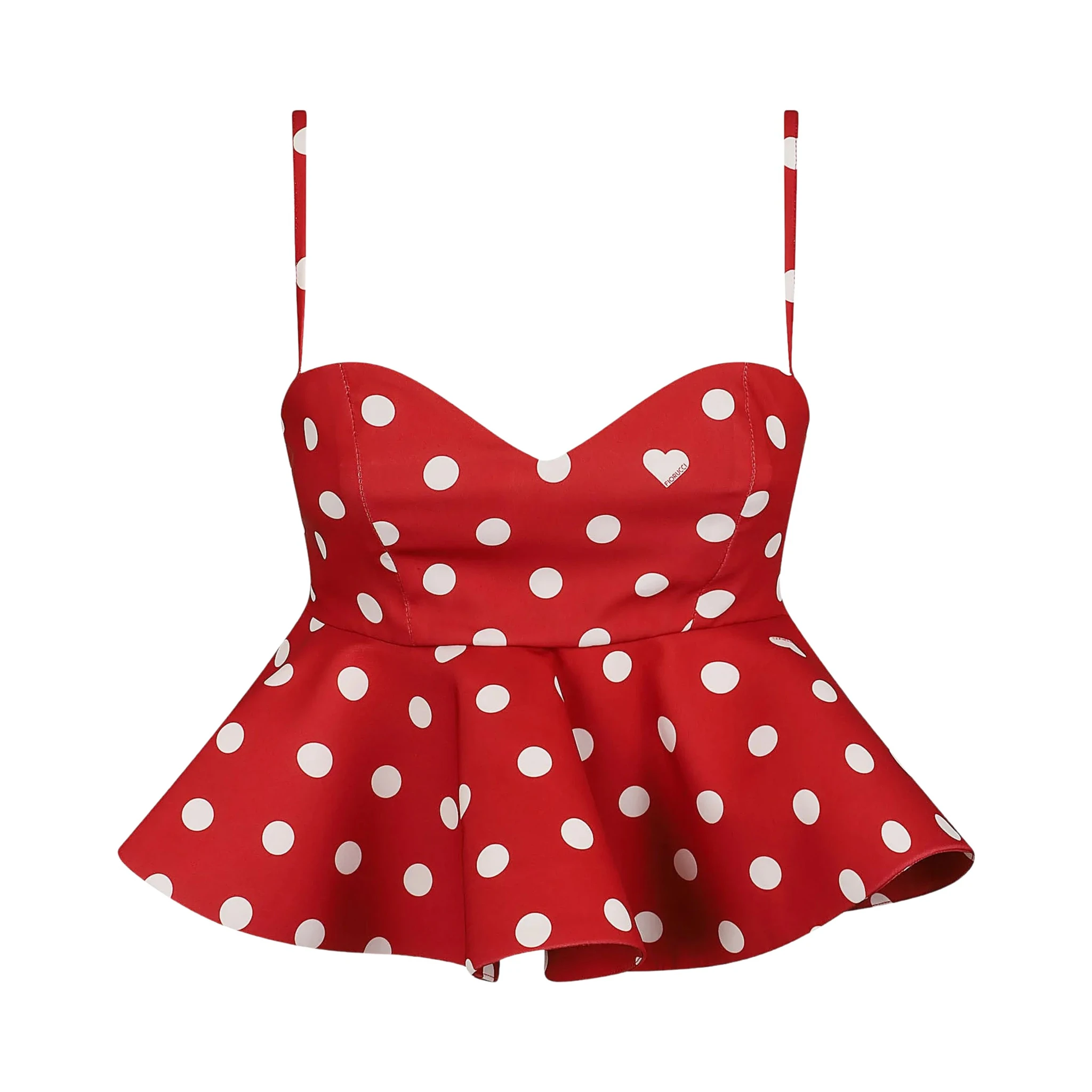 POLKA DOT PEPLUM CROP TOP