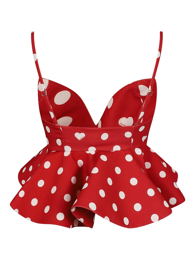 POLKA DOT PEPLUM CROP TOP alternative