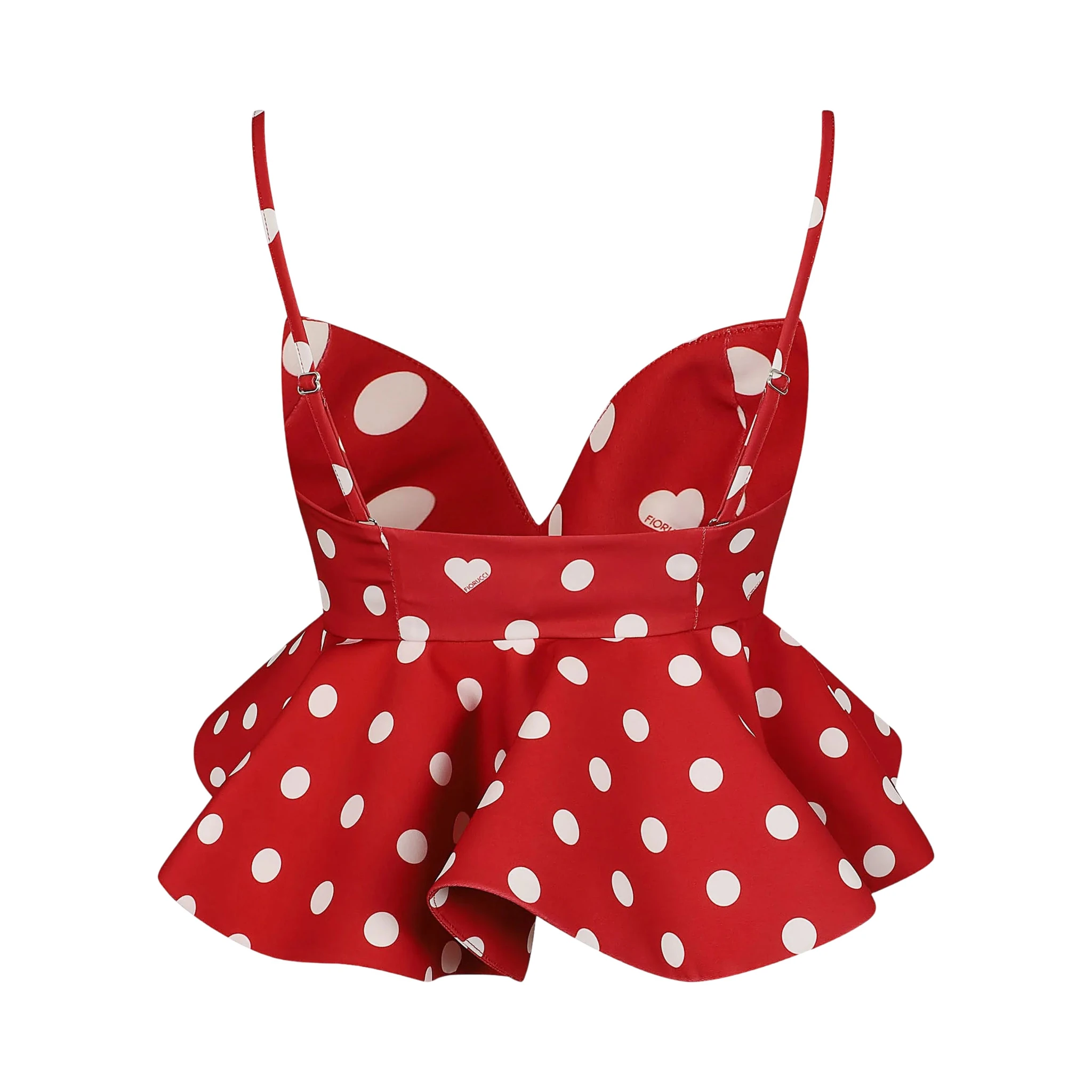 POLKA DOT PEPLUM CROP TOP