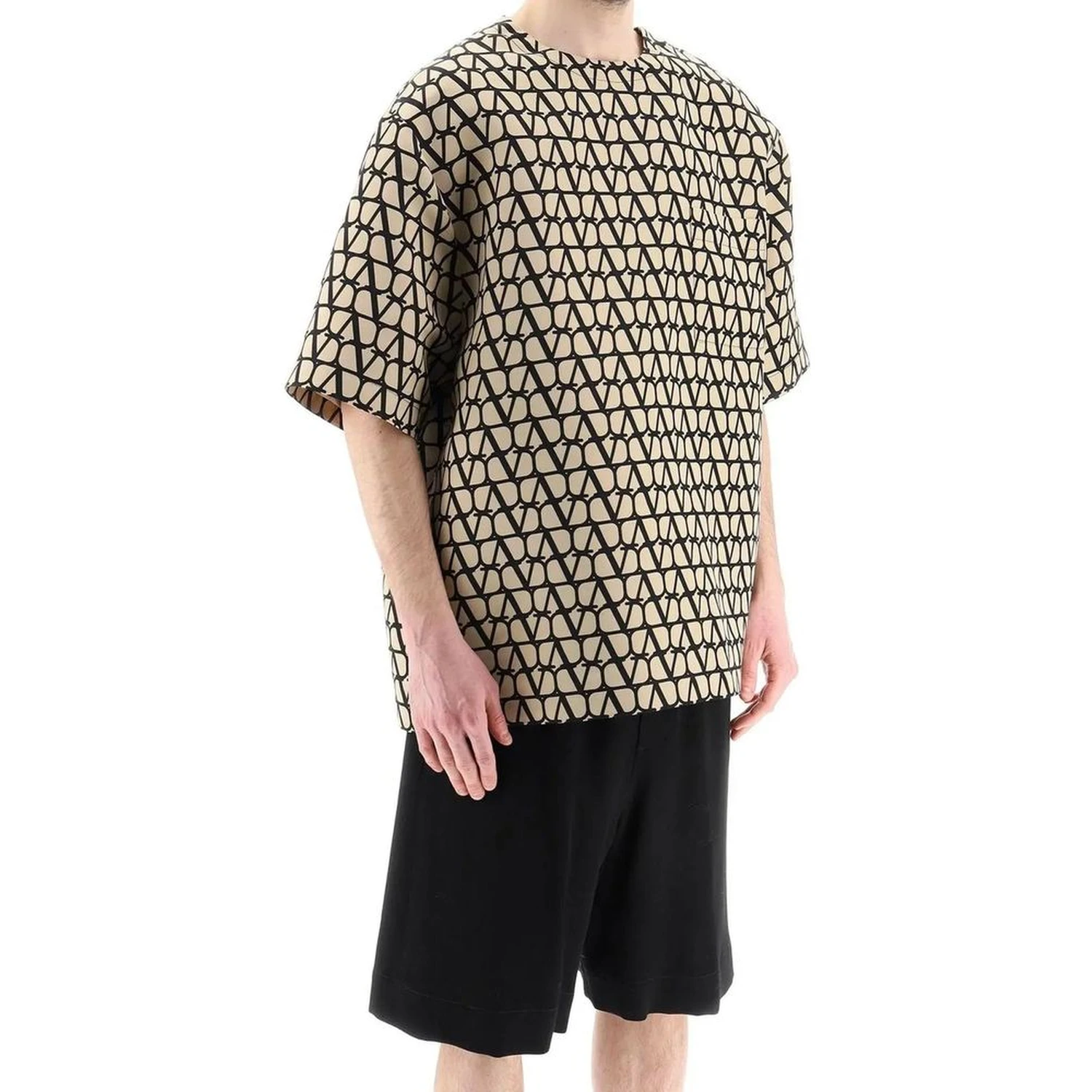 Brown Silk T-Shirt