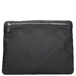 Gray Fabric Clutch Bag