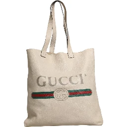 White Web Sherry Logo Print Tote Bag