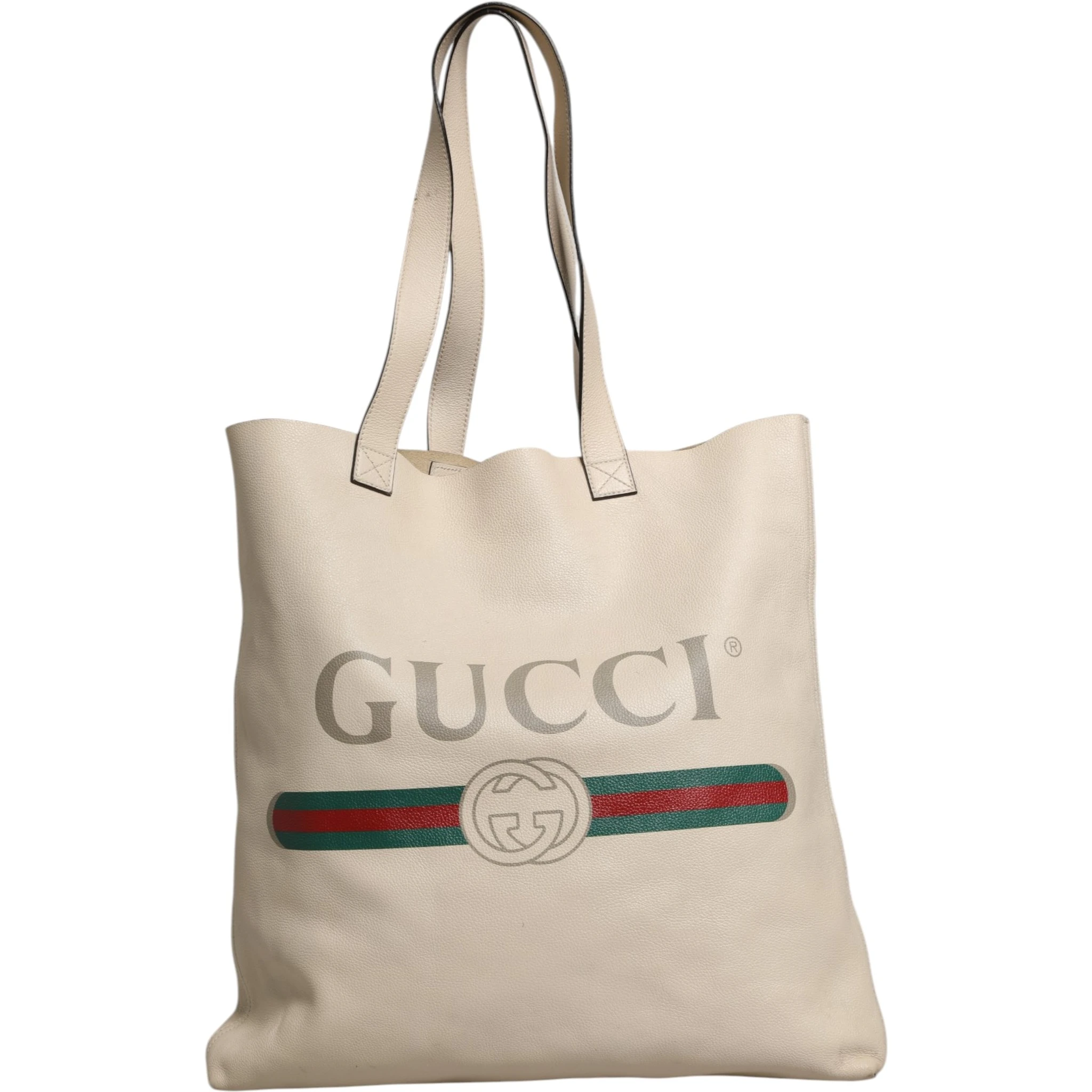 White Web Sherry Logo Print Tote Bag