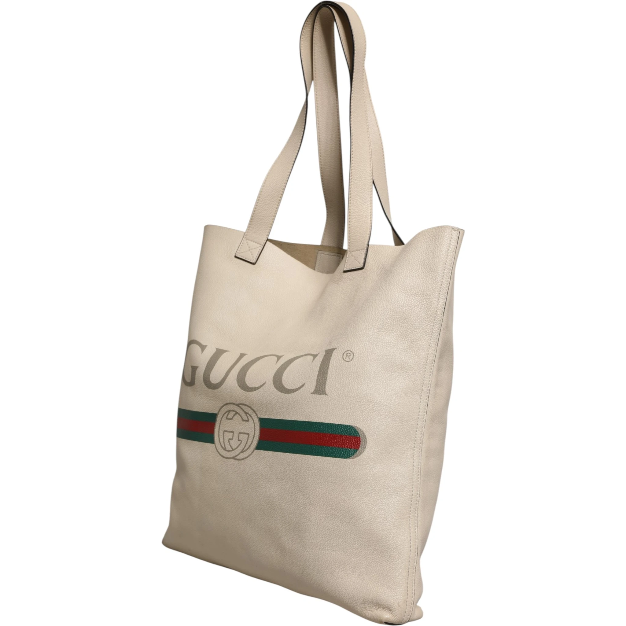 White Web Sherry Logo Print Tote Bag