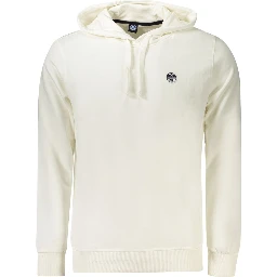 White Cotton Men's Hooded Sweatshirt