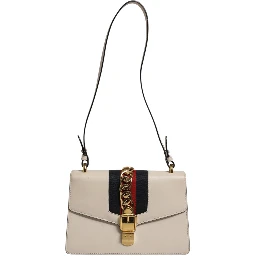White Calfskin Leather Sylvie Crossbody Bag